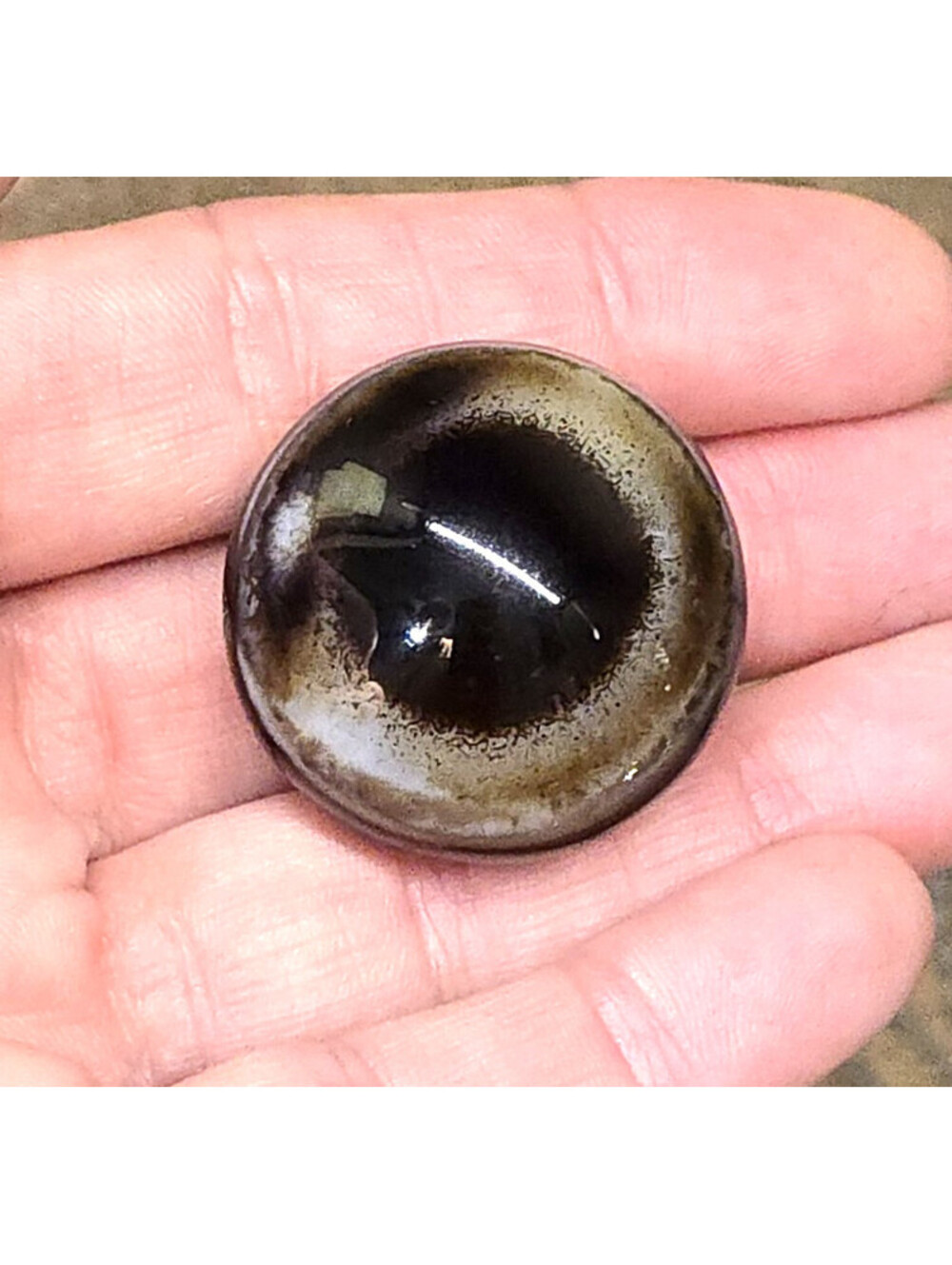 Large Natural Yemeni Aqeeq Eye Agate Bead Amulet